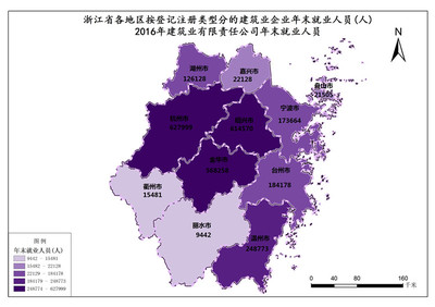 浙江省2016年建筑業(yè)有限責(zé)任公司年末就業(yè)人員